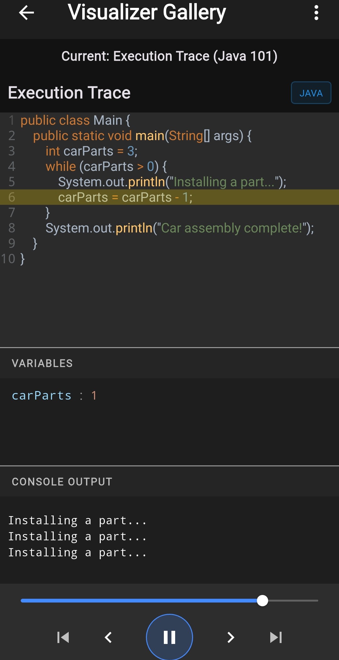 Execution Trace Visualizer UI - Time Travel Debugging